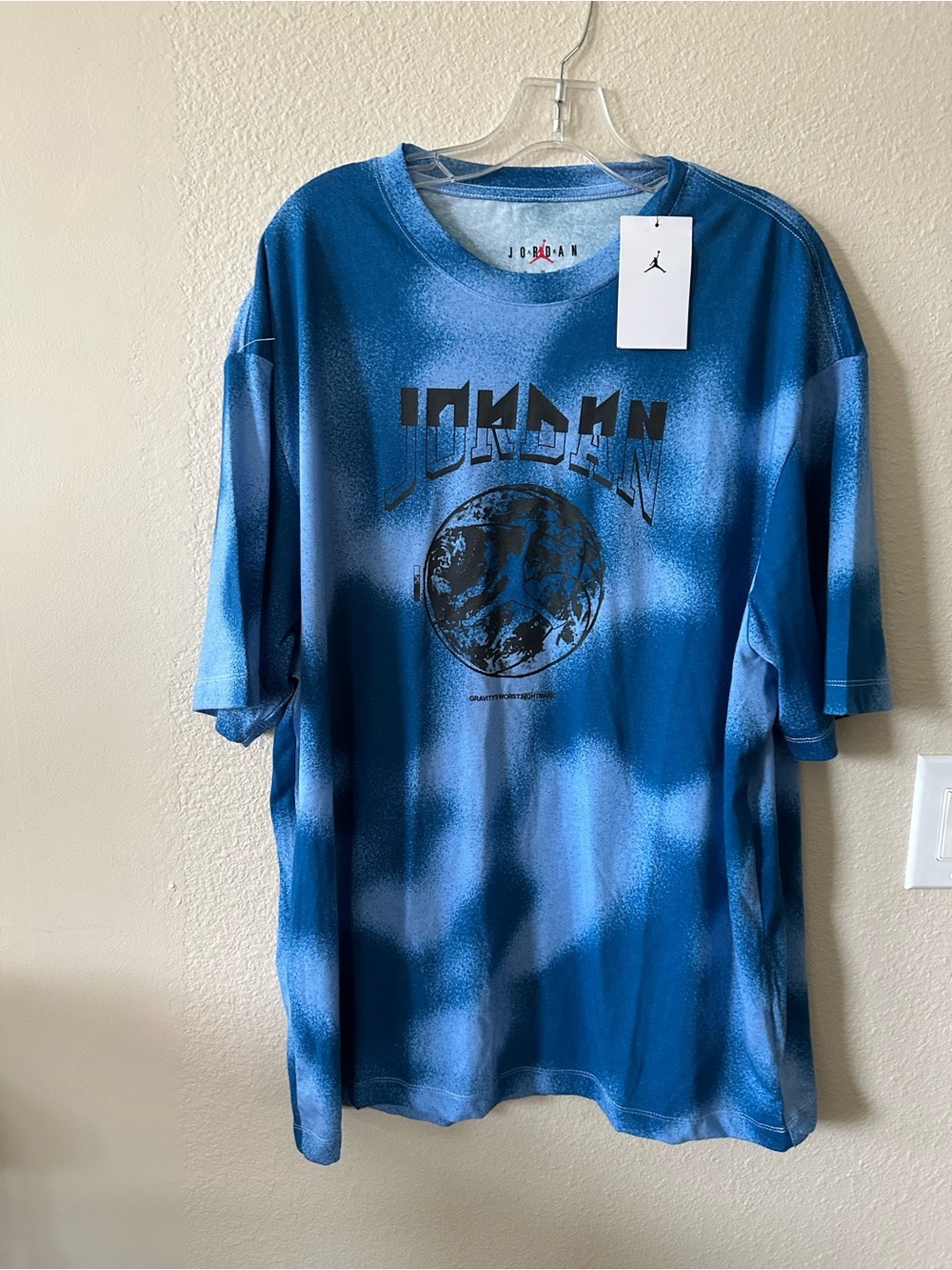 Jordan Blue and White Tie-Dye Short Sleeve Tee size XL/ NWT 1274